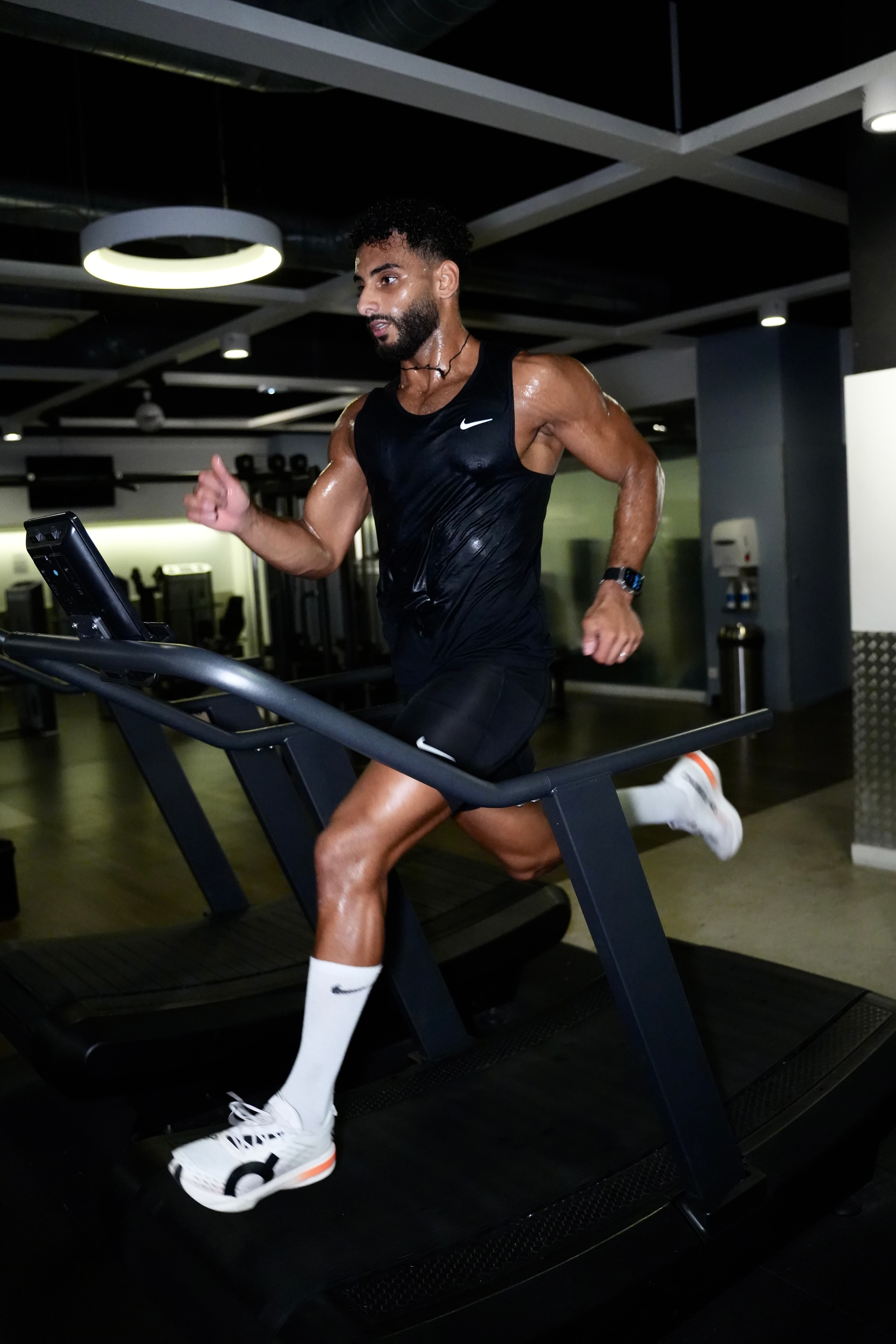 Ahmed training on the treadmill